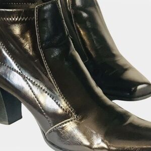 Franco Sarto Women's Dark Brown Heeled Booties Side Zipper Size 9.5M